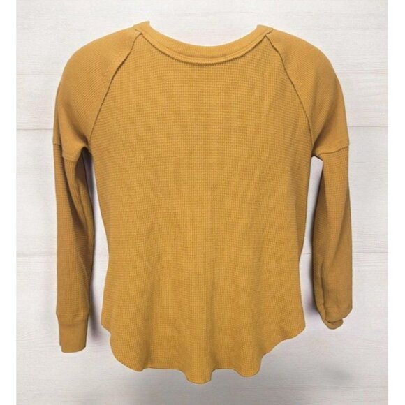 Forever 21 Womens Yellow Waffle Knit Sweater Small - Picture 1 of 6